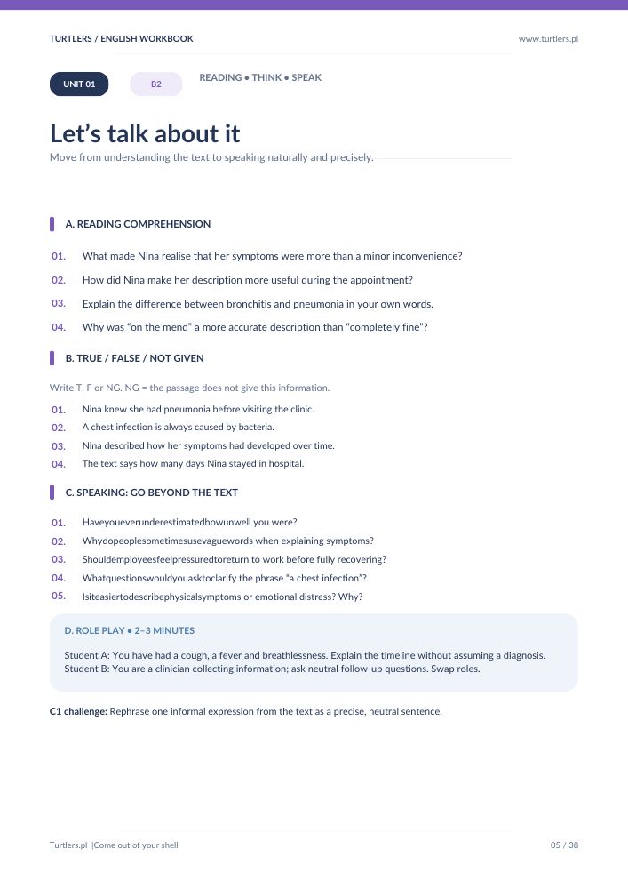 HEALTH & SICKNESS | A2/B1 | SPEAKING 