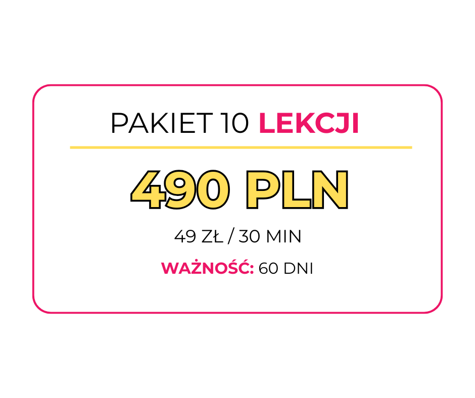 Pakiet 10 lekcji x 30 min zdjęcie 1