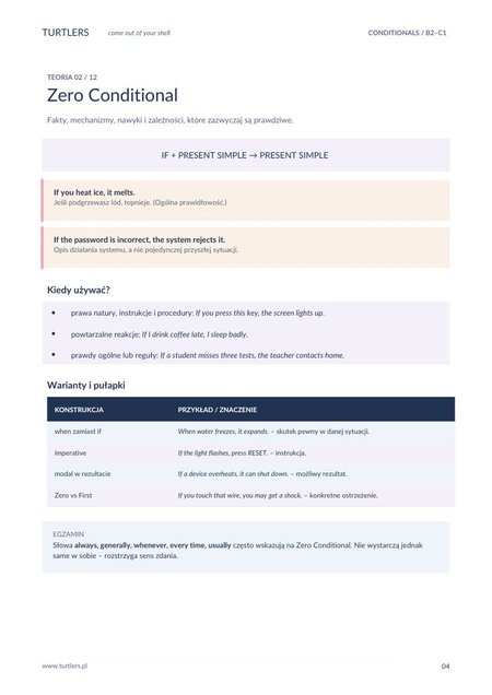 TRYBY WARUNKOWE | B2/C1 | TEORIA + PRAKTYKA 