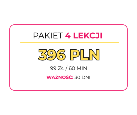 Pakiet 4 lekcji x 60 min