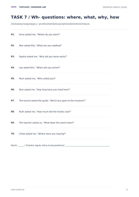 REPORTED SPEECH | B1 / B2 | TEORIA + PRAKTYKA