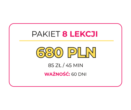 Pakiet 8 lekcji x 45 min