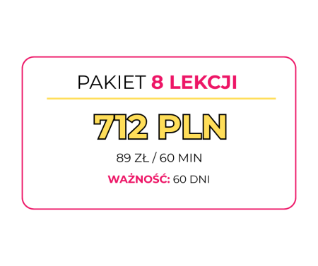 Pakiet 8 lekcji x 60 min