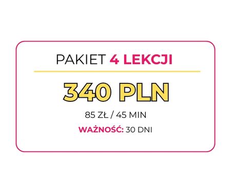 Pakiet 4 lekcji x 45 min