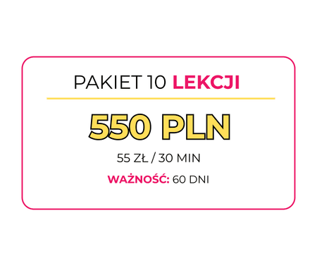 Pakiet 10 lekcji x 30 min