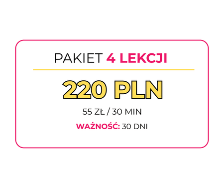 Pakiet 4 lekcji x 30 min