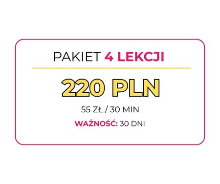 Pakiet 4 lekcji x 30 min