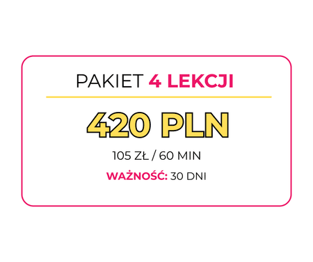 Pakiet 4 lekcji x 60 min