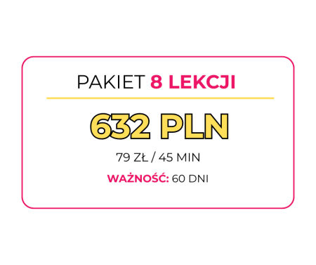 Pakiet 8 lekcji x 45 min
