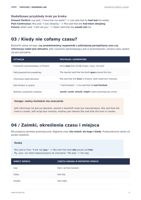 REPORTED SPEECH | B1 / B2 | TEORIA + PRAKTYKA