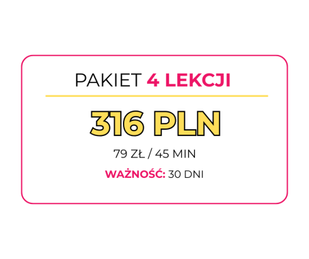 Pakiet 4 lekcji x 45 min