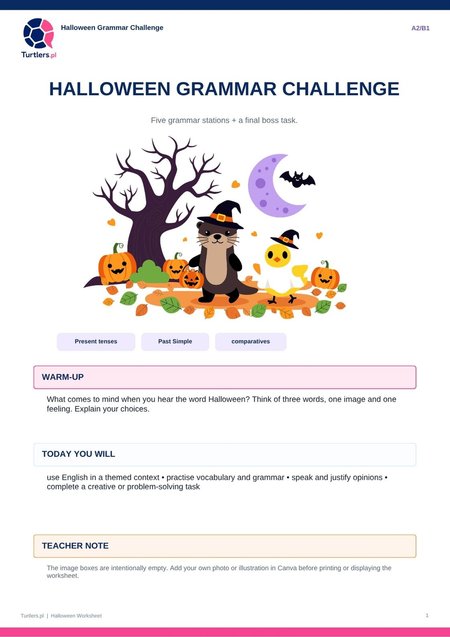  HALLOWEEN | GRAMMAR CHALLENGE | A2/B1