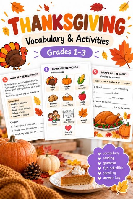 THANKSGIVING | KLASA 1 -3 | KARTA PRACY