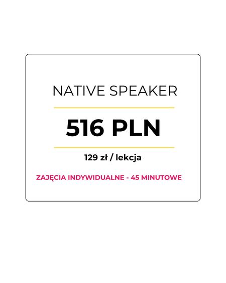 Pakiet 4 lekcji z Native Speakerem ( 45 MIN ) 