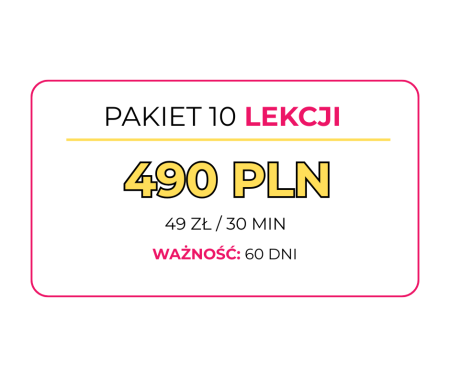 Pakiet 10 lekcji x 30 min