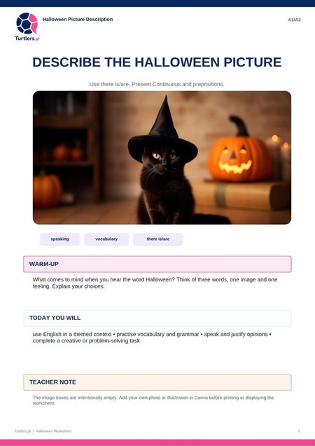HALLOWEEN | PICTURE DESCRIPTION – 10 Spooky Scenes to Describe | A1/A2