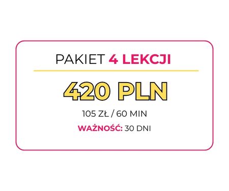 Pakiet 4 lekcji x 60 min