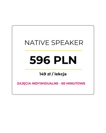 Pakiet 4 lekcji z Native Speakerem