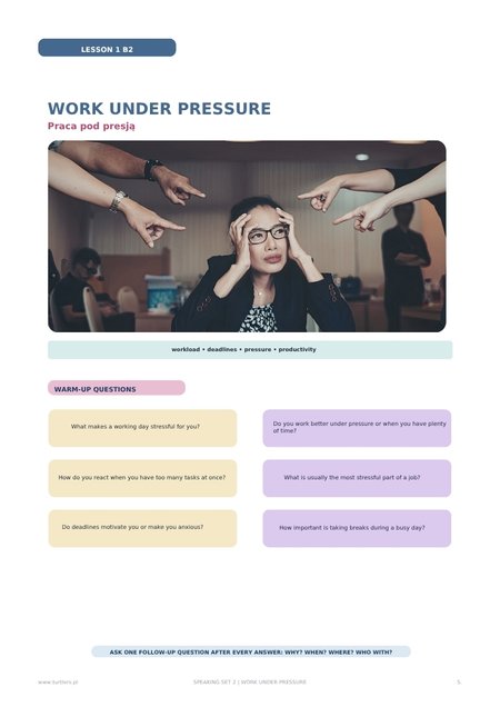 SPEAKING SET | WORK, BURNOUT | B2
