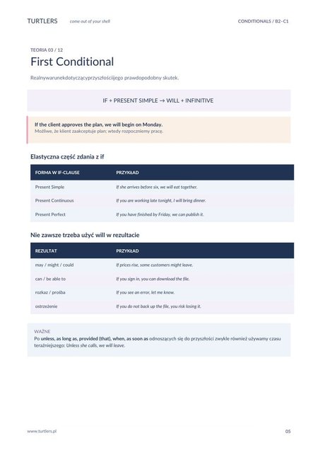 TRYBY WARUNKOWE | B2/C1 | TEORIA + PRAKTYKA 