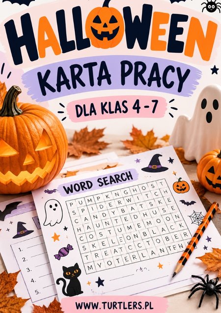 HALLOWEEN | WORD SEARCH | KARTA PRACY DLA KLAS 4 - 7 | A2+ 