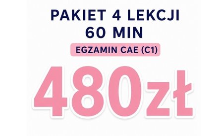 Pakiet 4 lekcji x 60 min ( do C1 ) 