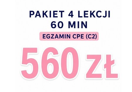 Pakiet 4 lekcji x 60 min ( do C2 ) 
