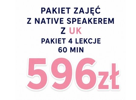 Pakiet zajęć z Native Speakerem z UK - 4 x 60 min