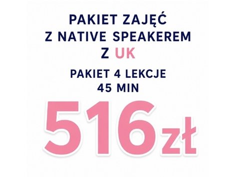 Pakiet zajęć z Native Speakerem z UK - 4 x 45 min