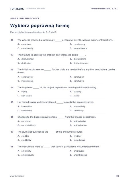 SŁOWOTWÓRSTWO | B2 / C1 | TEORIA + 100 ĆWICZEŃ 